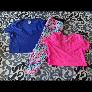 Women’s Medium Pink by Victoria’s Secret Set- 2 Tops and Yoga Pants